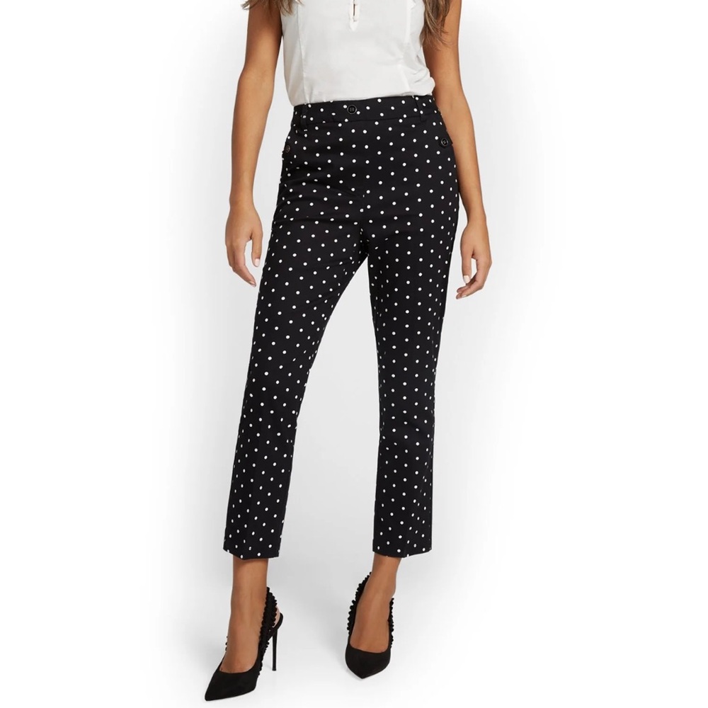 NY&CO Straight Leg High-Waisted Polka-Dot Ankle Pant XXL NWT